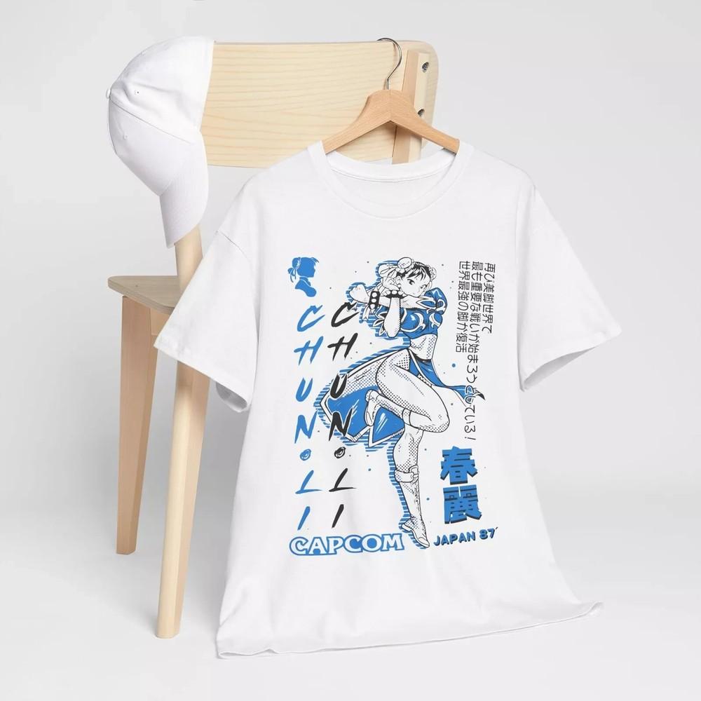 Street Fighter vs King Of Fighters T-shirtSNK Chun Li vs Mai Anime Gift Shirt Unisex T-Shirt L