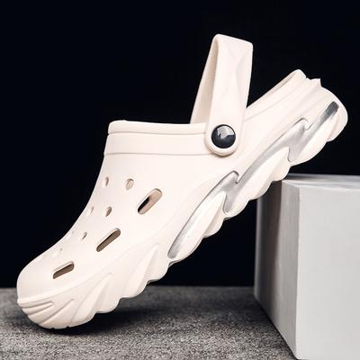 Large Size Slippers 45 Size Beach Shoes Men's Hole Shoes One-word Sandals Household Thick Soles Increase the Height of Anti-skid Stepping On Shit