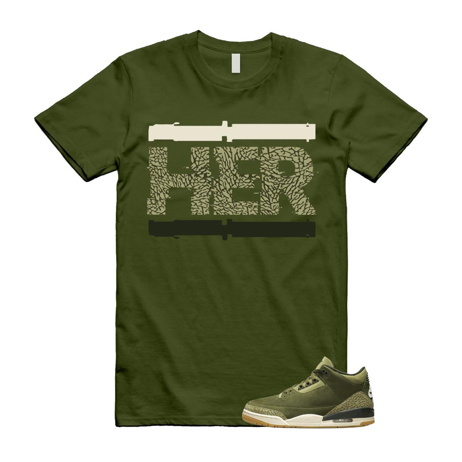 3 Family Affair Olive Sequoia Neutral Sail T Shirt Match HER S