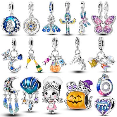 Charms Copper Plated Pendants Firefly Music Pumpkin Moon Fit Original Pan Bracelet Beads Diy For Woman Fashion Jewelry