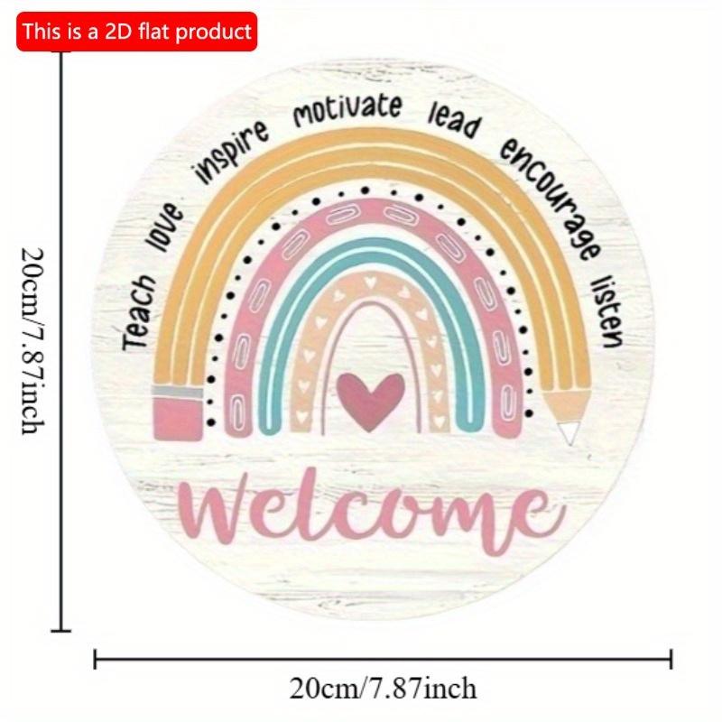 2D Flach 20*20cm, Klassenzimmerdekoration, Runde Holzdeko, Kreative Dekoschilder für Klassenzimmer, für Zuhause, Garten, Klassenzimmerdeko.