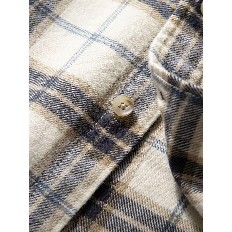 Plaid Long-Sleeved Shirt for Men, Trendy Brand, American Retro Street Fashion Top, Pure Cotton, Versatile, Loose Casual Shirt, Trendy