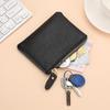 Black Genuine Leather Coins Purse Men Women Mini Zipper Wallets Small Purses Female Purses Casual Card Holder Key Storage Bag