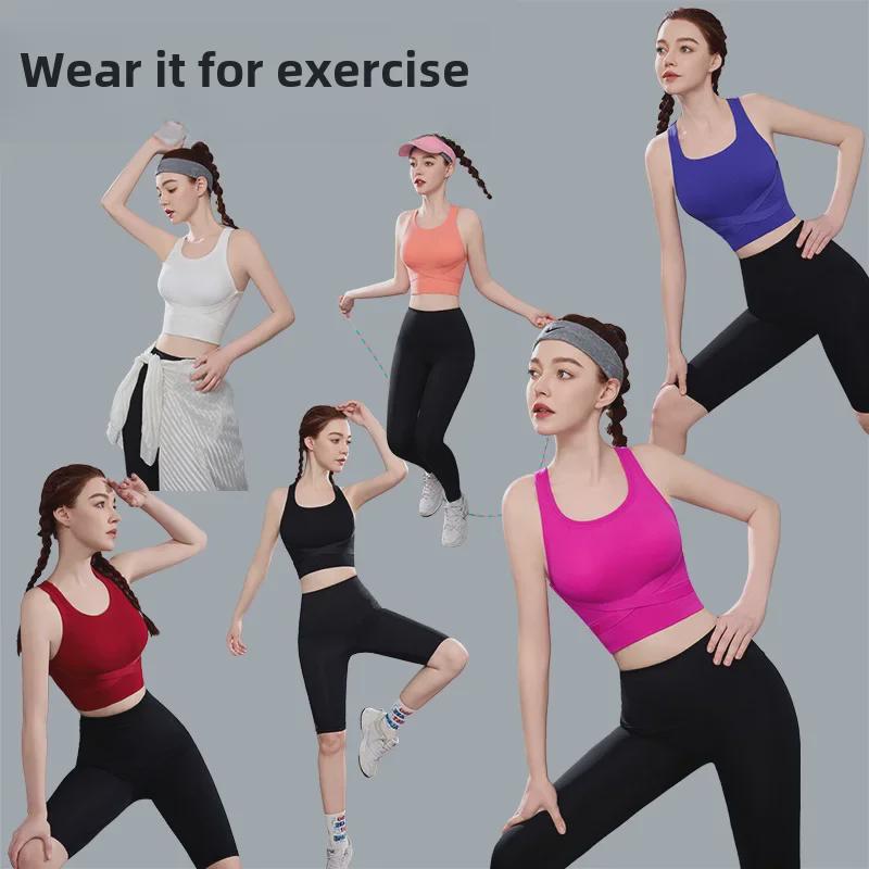 Shockproof Women's Sports Bra: Anti-Shake, Anti-Sag, High-Intensity Yoga, Stylish Vest Design with Support.