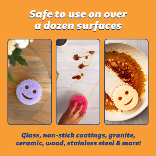 Scrub Daddy Scrub Mommy - Dish Scrubber + Non-Scratch Cleaning Sponge for Kitchen, Bathroom + Multi-Surface - Double-Sided Dish Sponge (3-Pack) - Onli