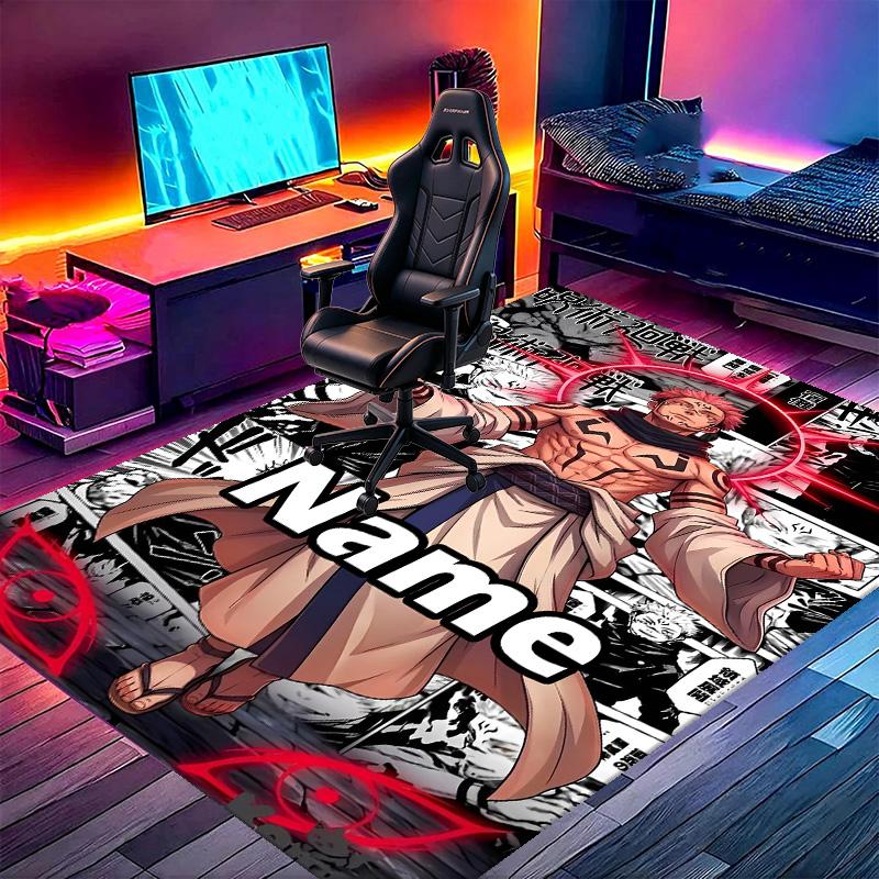Custom Name Personalized Jujutsu Kaisen Print Carpet, Versatile Home Decor Rug, for Playroom, Apartment, Balcony, Entryway, Hallway Gift