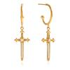 Youthway Classic Crystal Cross Sword Drop Earrings For Women Gold Plated Stainless Steel Earrings Fashion Jewelry Girls Gift
