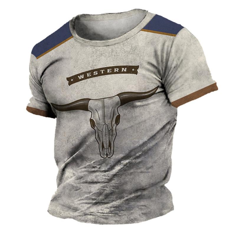 Letní móda Muži Retro Pivní grafická trička Evropa a Amerika Trend Osobnost Vintage Potištěná Trička s kulatým výstřihem Krátký rukáv