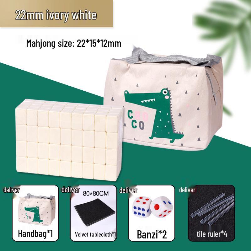 Compact Travel Mahjong Set - 24mm & 30mm Tiles, Solid Carved Sparrow Design, Ideal for Dorms and Table Games