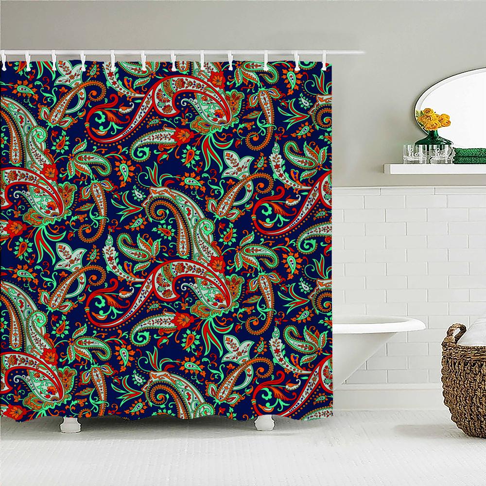 3D Printing Indian Boho Shower Curtain Bathroom Curtains With Hooks Bohemian Mandala Waterproof Fabric Bathtub Decor Screen