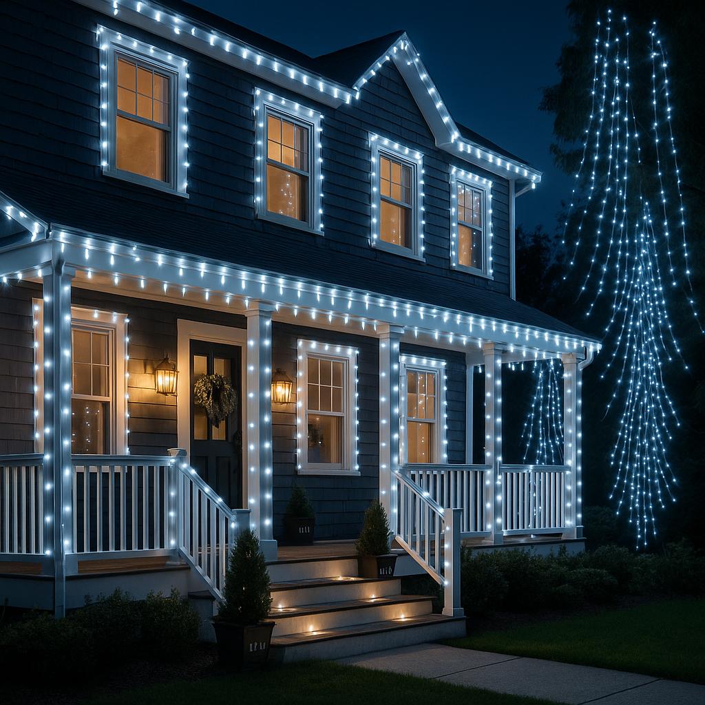 LED lamps 300l, warm white + cold flash, Christmas tree, holiday, indoor, outdoor, 3+15m