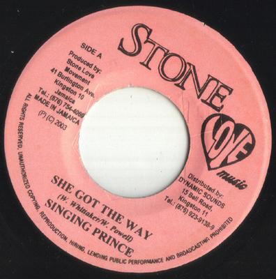 7inch Record SINGING PRINCE / L.A. LEWIS - She Got The Way / Dog & Puss NONE Stone Love Musi 2003 Jamaica Reggae, Ska & Dub Used