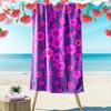 Pink Floral Pattern Beach Towel Quick-drying for Travel Outdoor Sports Jogging Beach and Swimming