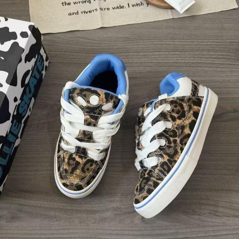 Original retro leopard print bread shoes women's tide autumn and winter new versatile sports and leisure board shoes
