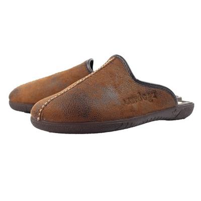 Lazy Dogz Mens Tees II Faux Leather Slip-on Slippers