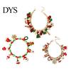 Lässiges tägliches Winter Schmuckstück Weihnachten Charm Armband für Frauen, Weihnachtsmann Schneemann Glocke Handschuh Festlicher Schneeflocken Armreif Baum Anhänger Armband,