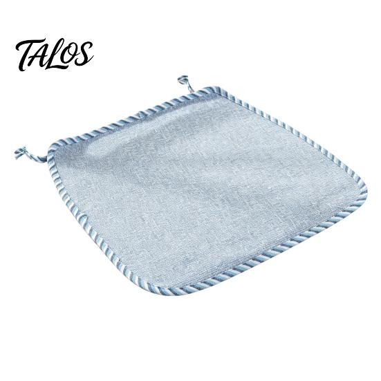 Tapis de Chaise Bordure Dentelle Rétro Coton Lin avec Liens, Style Bohème à Rayures et Carreaux Garniture de Siège de Salle à Manger, Respirant pour Tapis de Bureau d'Ordinateur