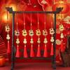 Gold Lucky Design Goat Hanging Ornaments Red Tassels Chinese New Year Decor  Festive Decor