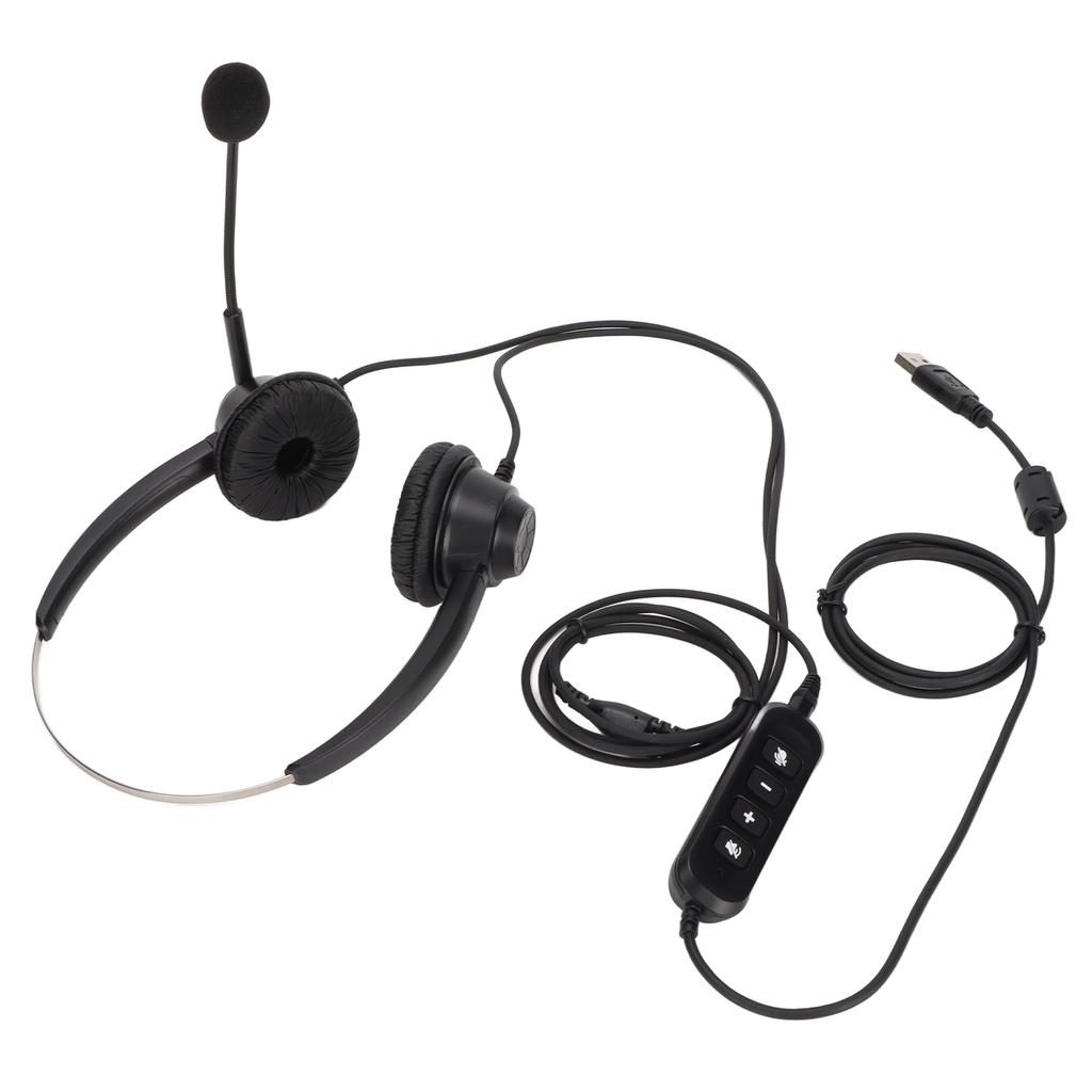 H360D‑3.5‑U901 Binaurales Business-Headset 3,5-mm-USB-Office-Headset Unterstützt Lautstärkeregelung des Lautsprechers Mikrofon und Lautstärkemute