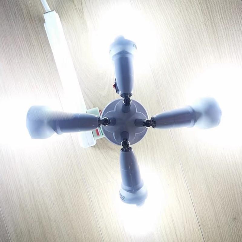 360 Grad verstellbarer 2/3/4/5 in 1 E27 Splitter Steckdosenadapter E27 Standard LED-Birnen verstellbar für Büroflur