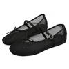 Summer Air Mesh Hollow out Women Ballet Flats Casual Soft Soles Bowknot Mary Janes Loafers Girls Walking Dance Shoes