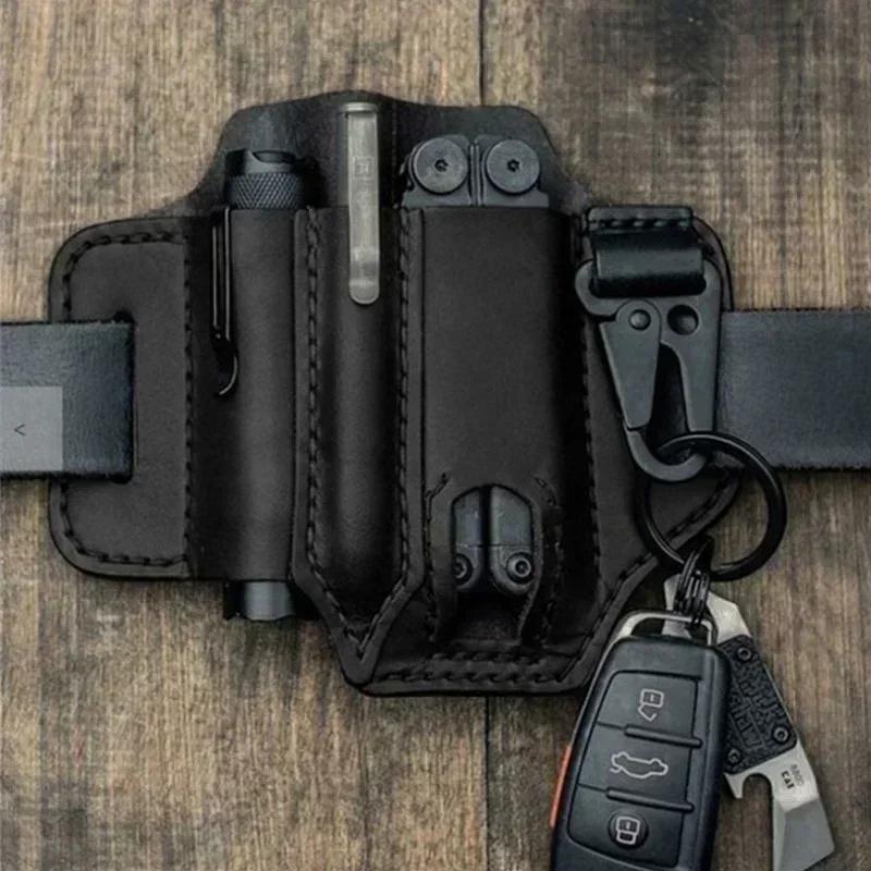 EDC Tactical Tool Holster Retro Outdoor Tool Belt Bag Sports Belt Bag Knife Holster Flashlight Holster