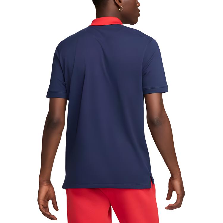 Nike Dri-FIT Soccer Polo Paris Saint-Germain Moisture-Wicking Comfortable Short Sleeve Polo Men tops Midnight-Navy FZ7245-410