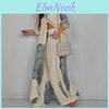 Sleeve Fashion Loose Long Printed 2piece Set Womens Singlebreasted Cardigan Robe Wideleg Pants Casual Twopiece Outfit Woman