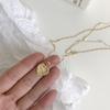 Sterling Color Love Heart Pendant Necklace Women Double Layer Clavicle Chain Gold Tone Tone Necklaces Party Event Jewelry Event