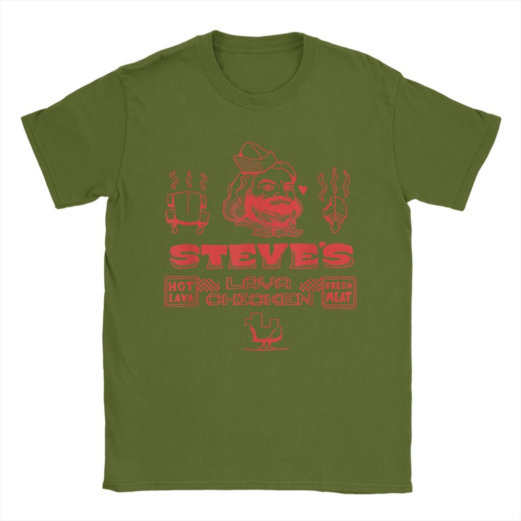 A M Movie Steve's Lava Chicken T-Shirt Men Restaurant Logo Funny Cotton Tee Shirt O Neck Short Sleeve T Shirt 4XL 5XL 6XL Tops