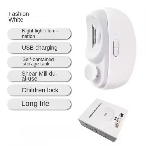 Tagliaunghie Elettrico 2-in-1 & Rifinitore Automatico con Precisione Lucidante per Unghie delle Dita per Anziani, Bambini e Adulti
