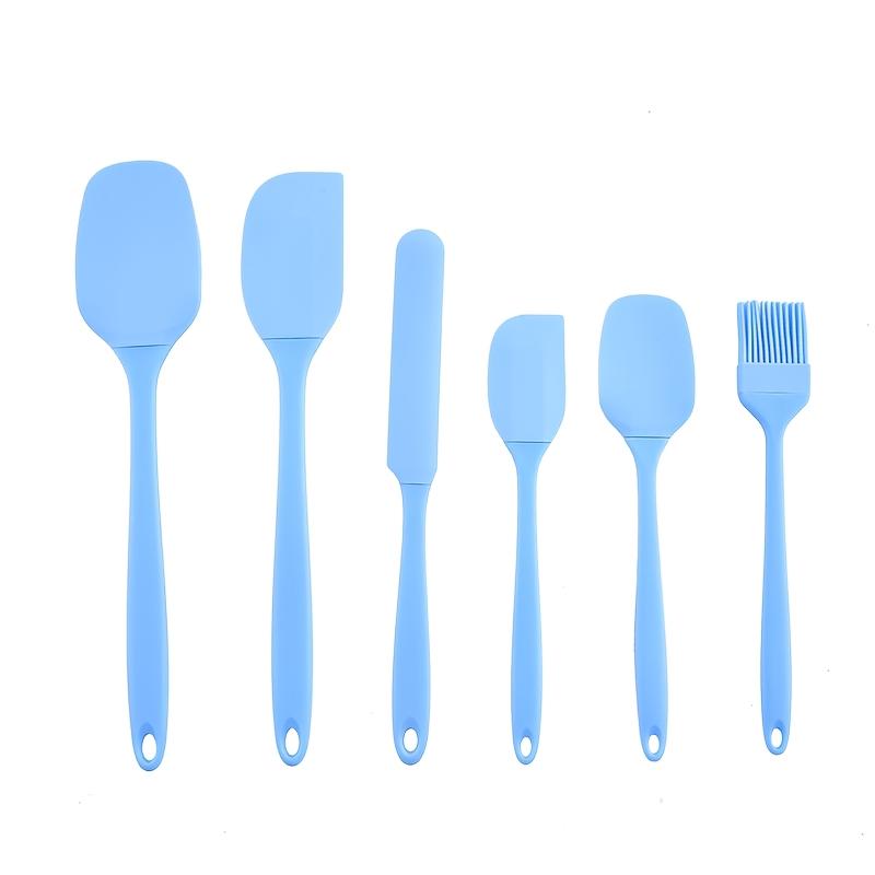 6-Piece Silicone Baking Tools Set, Macaron Color Spatulas Scrapers Oil Brush for Cooking Cake Cream Cheese