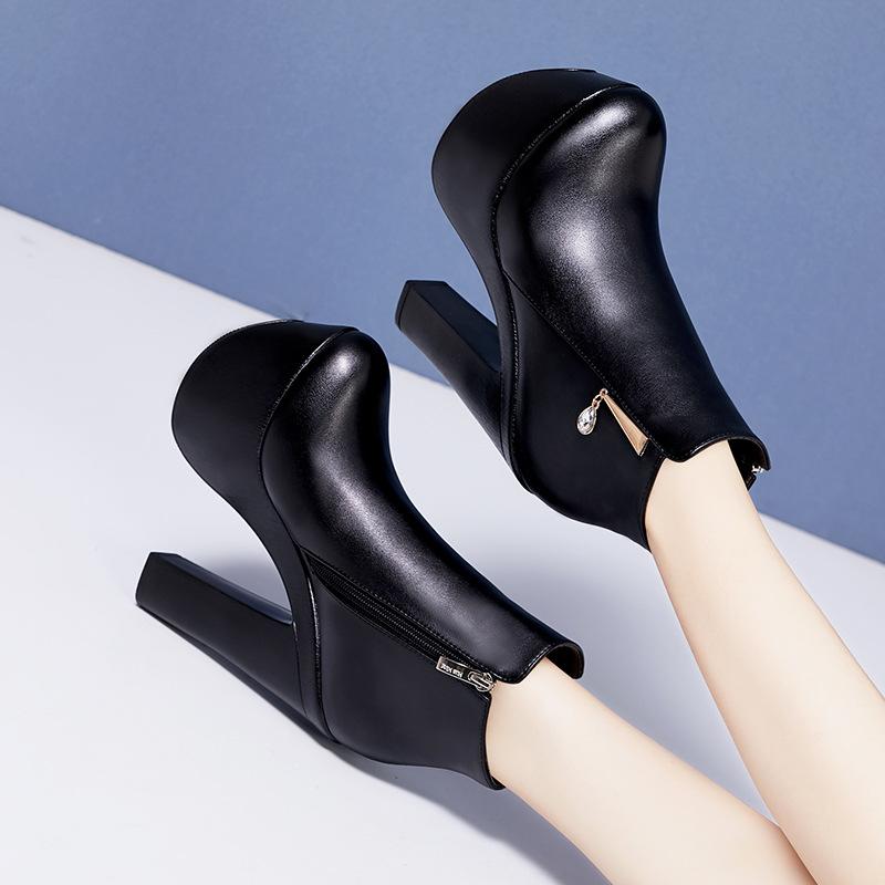 15cm Mărime Mică 32-43 Sexy Extreme Tocuri Înalte Bloc Pantofi Femei Cizme Iarna 2025 Cizme cu Platformă Groasă Glezna Botas Model Birou