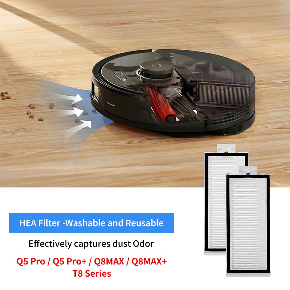 HEPA Filter For Roborock T8 Q1 Pro, Q1 Pro+, Q8 Max, Q8 Max+ Q7 Max Q7 Max+ Robot Vacuum Washable Filter Accessories Spare Parts
