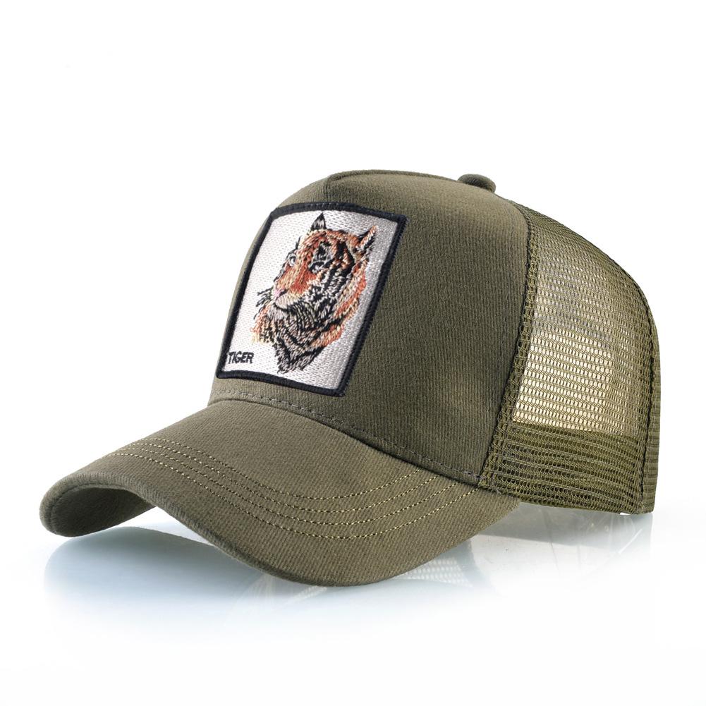 Кепка дальнобойщика Four Seasons Мужская Женская Snapback Хип-Хоп Бейсболка С Вышивкой Тигровый Патч Регулируемый Козырек Шляпа Adjustable