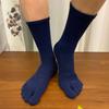 Plus Size Man Toe Socks Long Cotton Compression Mesh Breathable High Tube Sweat-Absorbing Fitness Sport Five Finger Socks Large