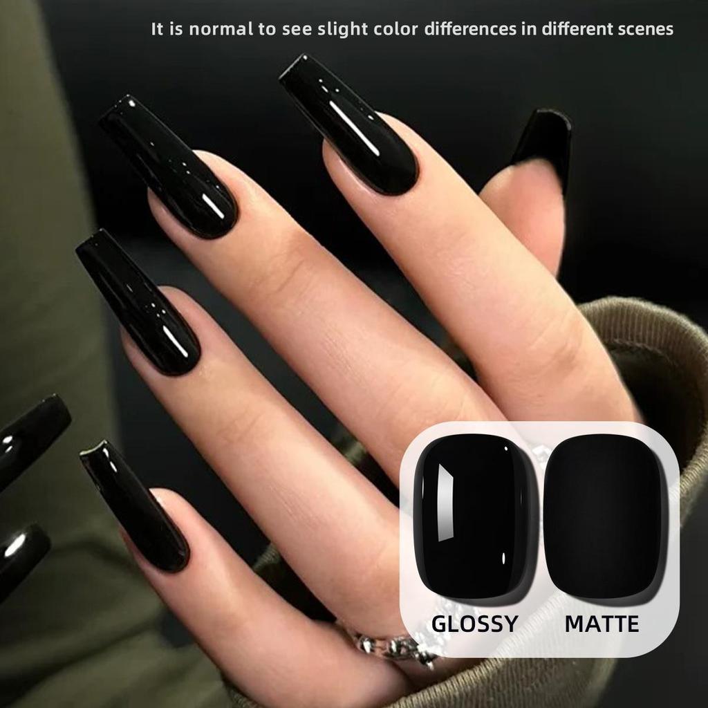 2025 Classic Extra Black Gel Polish - Pure Black Base for Versatile Nail Art