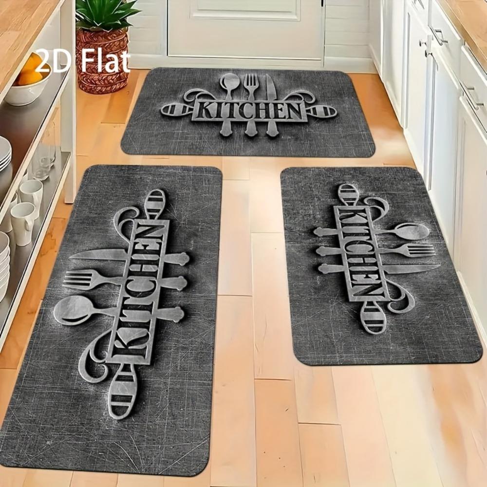 Minimalist Kitchen Theme Print Floor Mat Thickened Non Slip Durable Entrance Doormat Porch Balcony Home Decor Rug 1PC