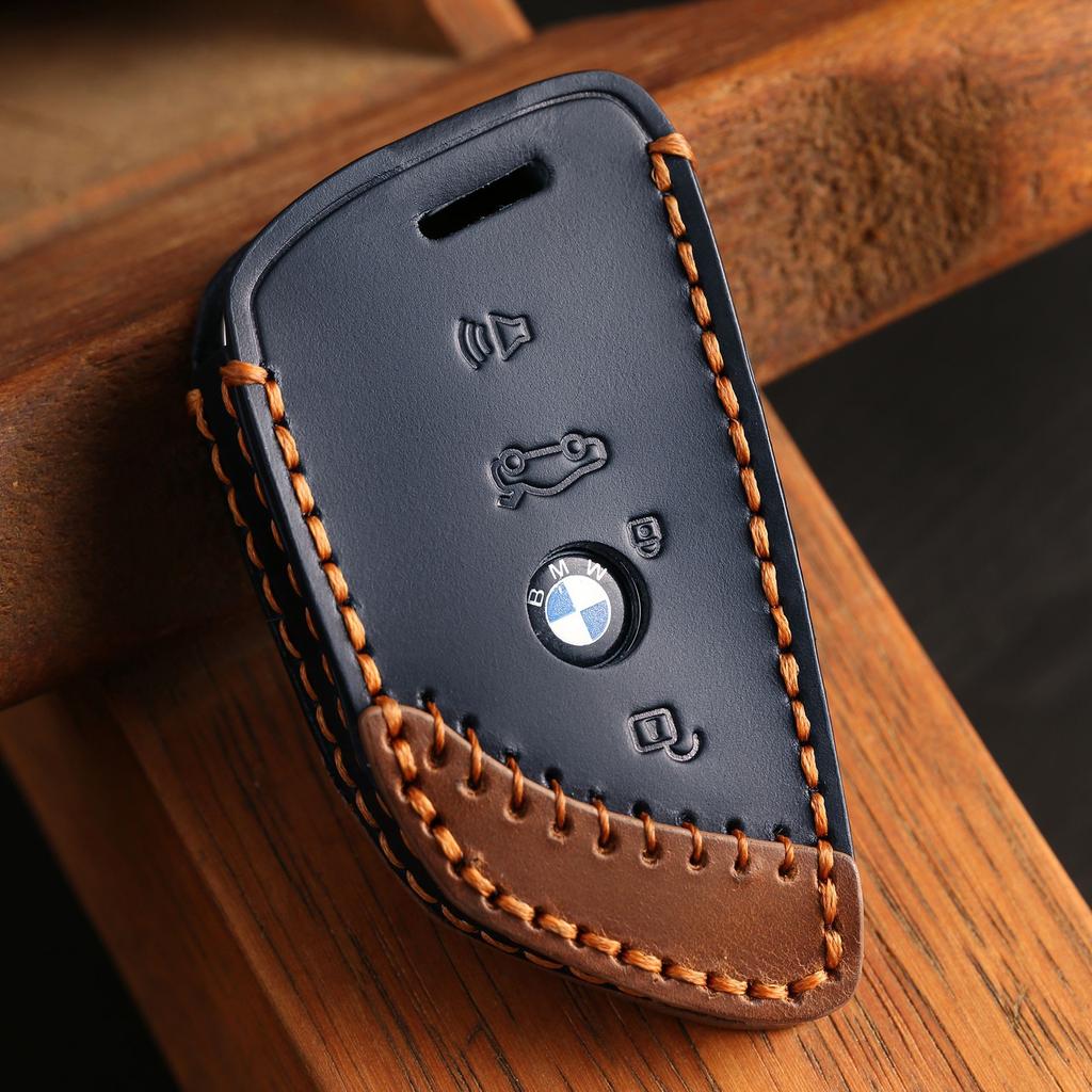 Customized BMW Key Cover Is Suitable for 5 Series 7 Series X3x5x2x4x6 Blade High-end Handmade Leather Shell Buckle Bag
