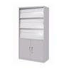 4-Layer Single-Sided Steel Magazine, Newspaper, and Book Rack Cabinet with Lower Shelf