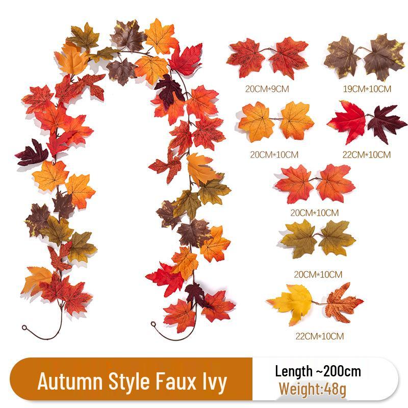 Thanksgiving Mixed Color Artificial Maple Leaf Vine