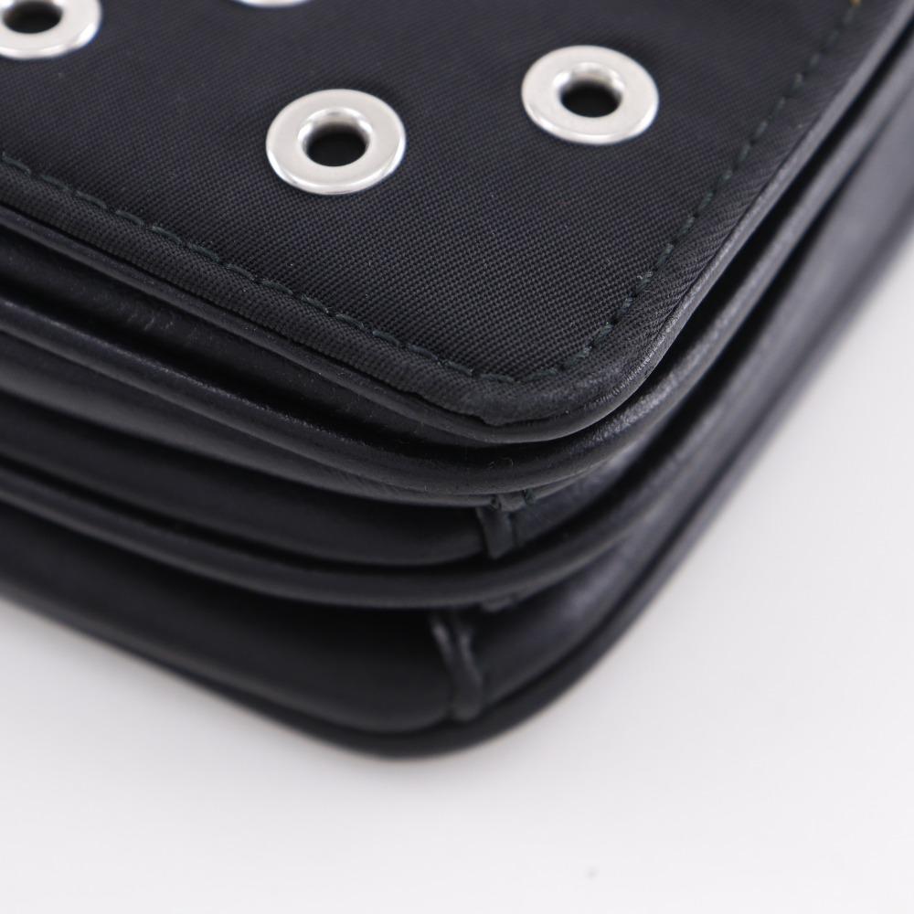 PRADA ChainShoulder Shoulder Bag punching black Nylon Women Used