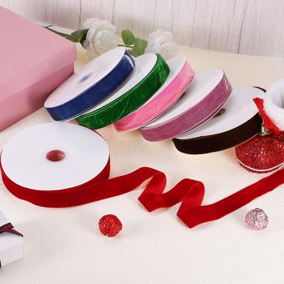 25mm Velvet Ribbon Christmas Lace Ribbons Wholesale Gift Wrapping Decoration Handmade Holiday Party Decoration (20Yard/roll)