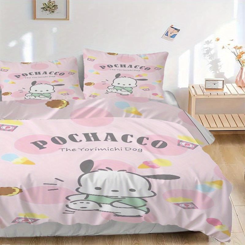 

3pcs Sanrio Dog Pochacco Printed Bedding Set, Soft and Comfortable Quilt Cover for Bedroom, Guest Room (1 Duvet Cover + 2 Pillowcases, Pillo 135x200cm