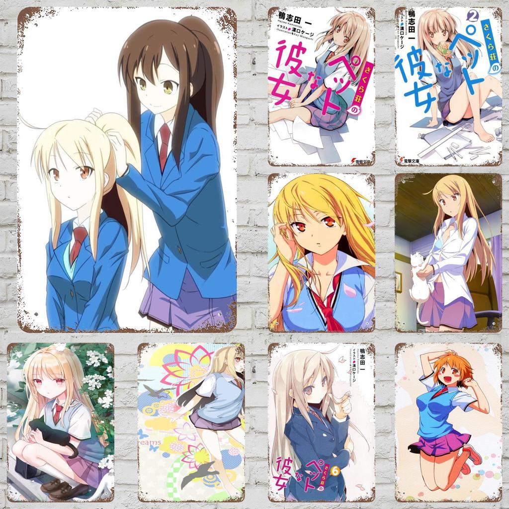 Sakurasou no Pet na Kanojo cartoon Decor Poster Tin Sign Metal Sign Decorative Plaque for Pub Bar Man Cave Club Wall Decoration
