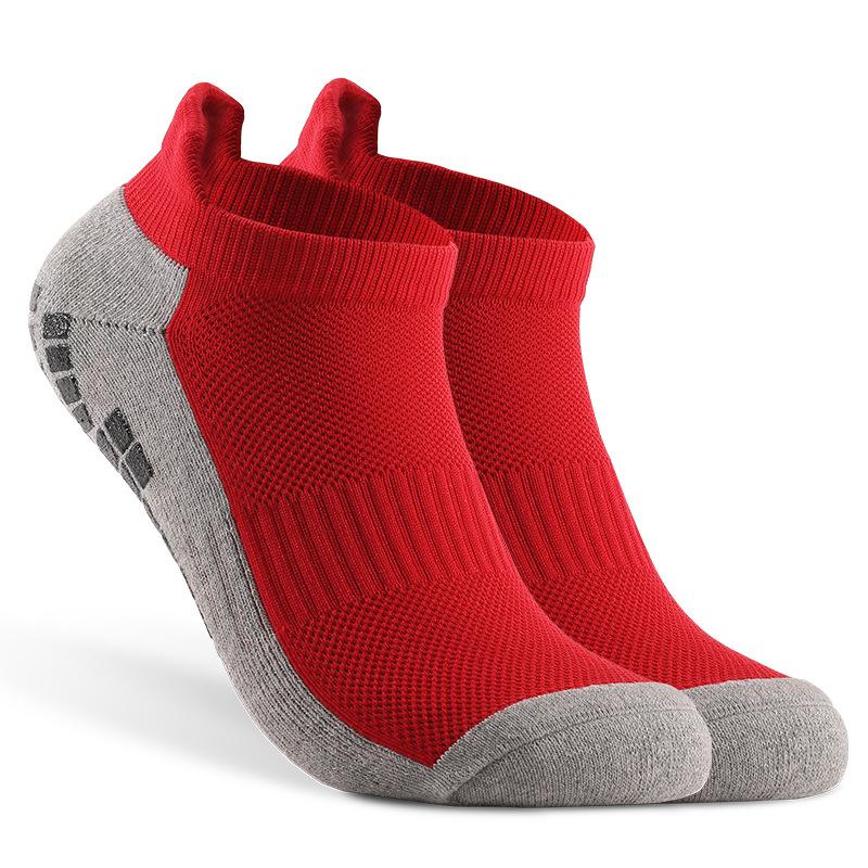 Thickened Towel Bottom Football Socks Non-Slip Short Tube Ankle Boat Socks Sweat-Absorbing And Wear-Resistant Training Socks one size fits all красный