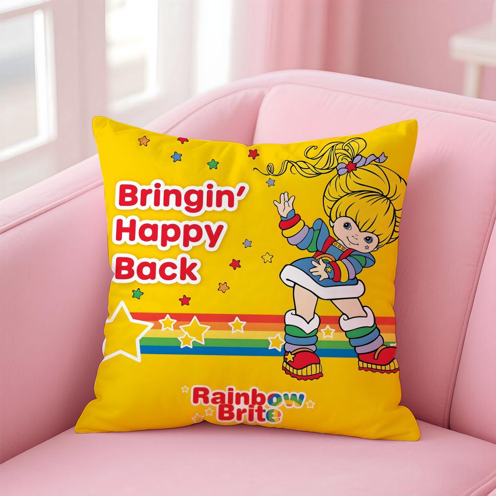Cute R-Rainbow B-Brite Cushion Cover Comfortable Reversible Pillow Cover Ideal For Car Sofa Bedroom & Beyond