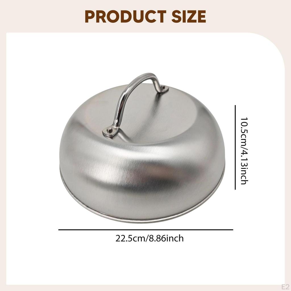 Basting Cover Cheese Melting Dome 9" Multipurpose Grill Lid Steaming for Household Flat Top