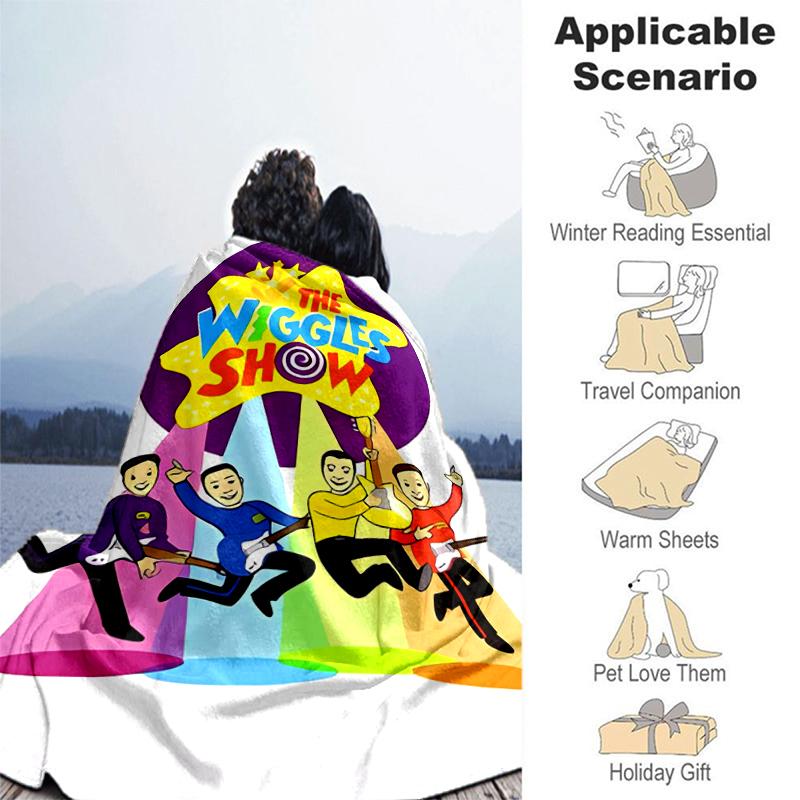 1pc Blanket The Wiggles Print Design, Lightweight Blanket for Sofa, Bed- Soft &Warm, Gift for All Seasons Like Christmas, Halloween