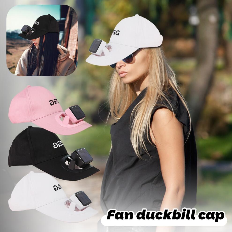 (Black) Sun Hat Fan Cap Visor Hats with Fan Large Area Sun Protection,Visors for Women/Men/Kids